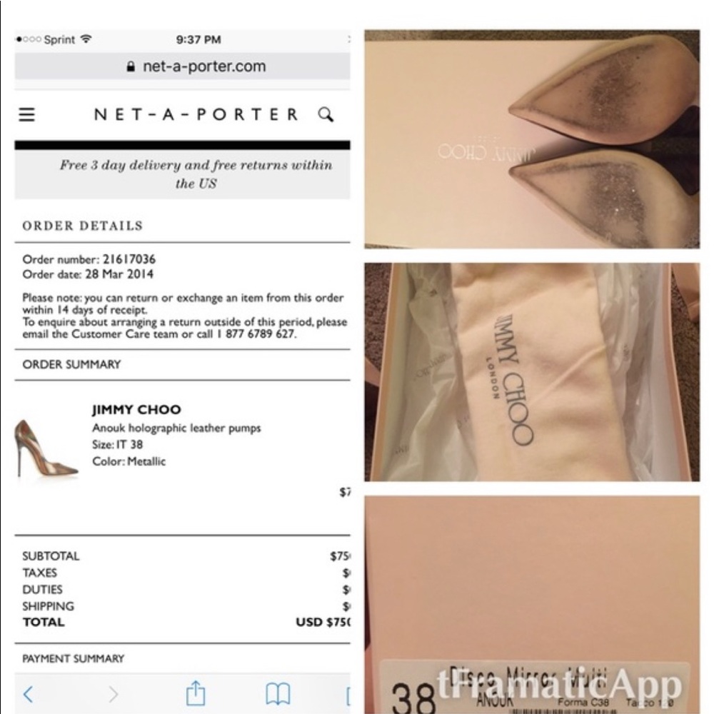 Jimmy Choo Silver Holigraphic Mirror Anouk leather pumps - Picture 7 of 7